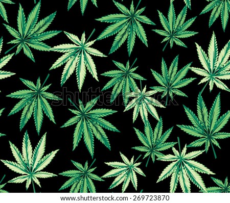 Seamless Marijuana Backgroundvector Stock Vector 269723870 - Shutterstock