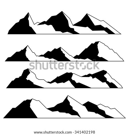 Black Mountain Vector Silhouettes Stock Vector 106079891 - Shutterstock