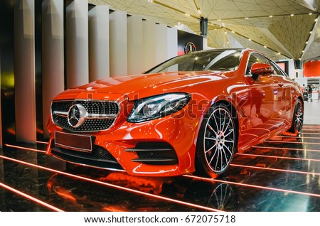 Car Mersedes Benz E-Class. Russia. Saint-Petersburg. June 2017