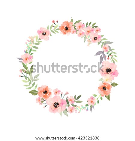 stock vector vector flowers set beautiful wreath elegant floral collection with isolated blue pink leaves and 423321838