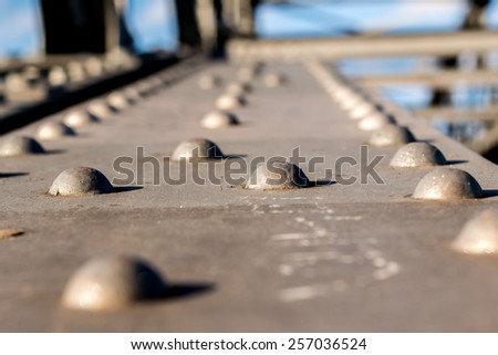 Close up on a metal bridge