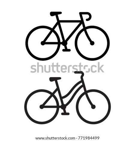 Two Bike Silhouette Icons Sporty Road Bicycle And Casual City Cruiser Male Female Two Bike Silhouette Icons Sporty Road Bicycle And Casual City Cruiser Male Female