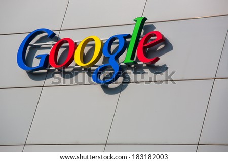 ZURICH, SWITZERLAND - MARCH 14, 2014: Google Corporation Building sign.