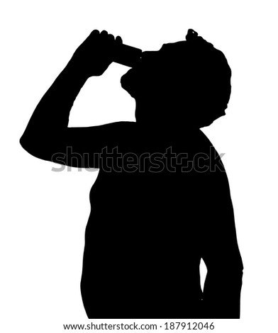 Man Silhouette Stubby European Drinking Can Stock Vector 187912046 ...