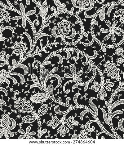 Black Lace Vector Design Seamless Pattern Stock Vector 296582294 ...