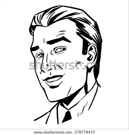 The man face smiling sketch graphics the image of a successful businessman The man face smiling sketch graphics the image of a successful businessman