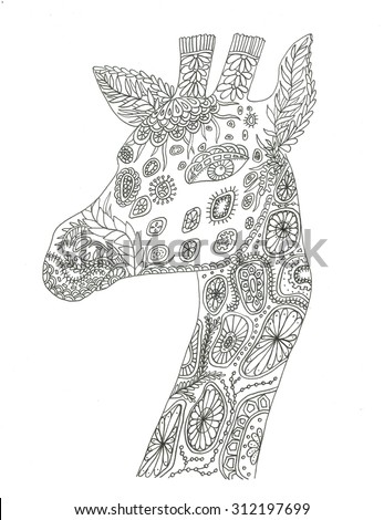 Giraffe Portrait Coloring Page Giraffe Portrait Coloring Page