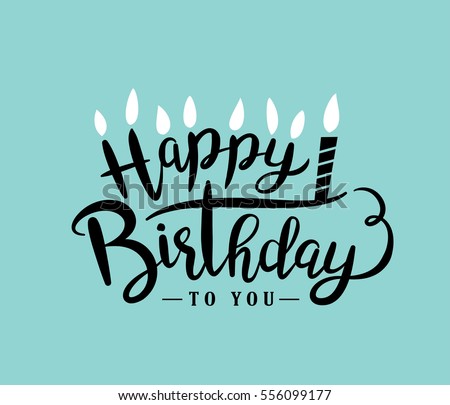 stock vector happy birthday greeting card with lettering design 556099177