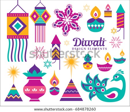 Diwali Hindu festival design elements