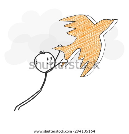 stick figure bird drawing