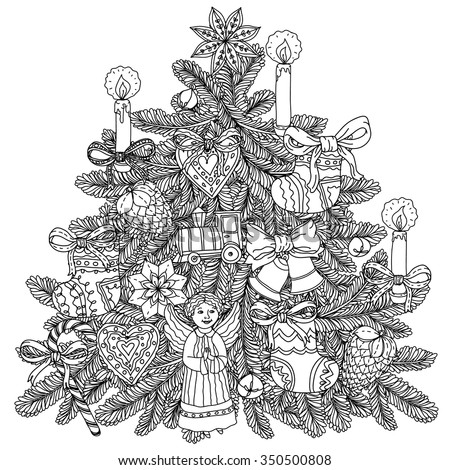 Circle Christmas Ornament Decorative Items Black Stock Vector 347957264 ...