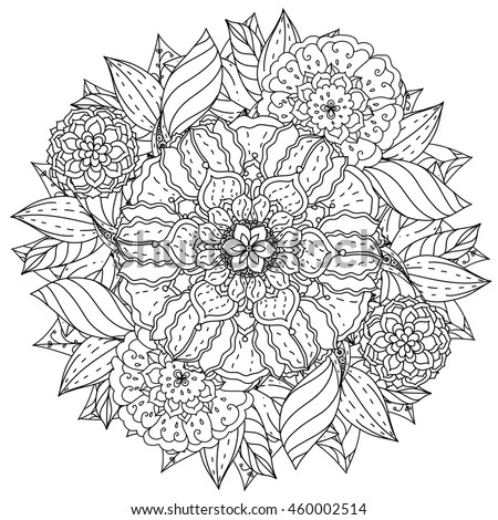Beautiful Doodle Art Flowers Zentangle Floral Stock Vector 328929872 ...
