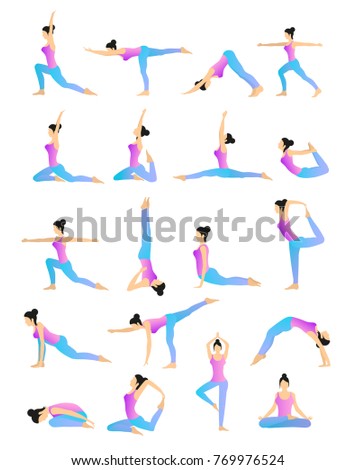Poster All Kinds Yoga Poses Strength Stock Photo 46392487 - Shutterstock