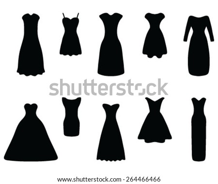 Dresses Vector Illustration Stock Vektörü 264466466 - Shutterstock