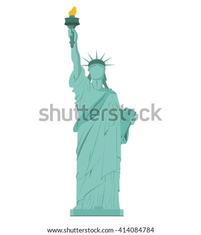 Cartoon Statue Liberty Flat Design Style Stock Vector 571868554 ...