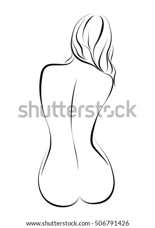 Drawing of a naked girl, up close tits pics
