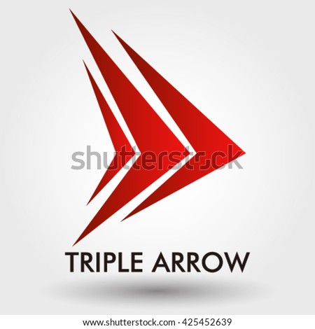 triple arrow abstract vector logo design stock vector royalty free