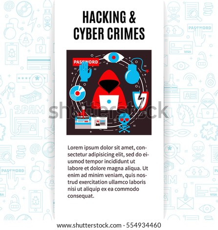 Hacking Cyber Crime Vertical Vector Banner Stock Vector 554934379 Shutterstock Hackers Website Template