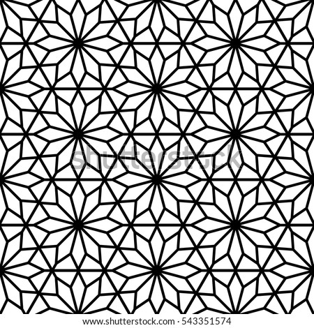 Abstract Geometric Seamless Pattern Black White Stock Vector 113776180 ...