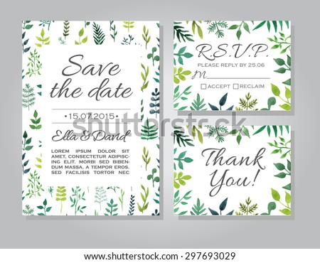 Vector Rustic Wedding Invitation Card Set 297693029 Vector Rustic Wedding Invitation Card Set 297693029