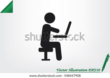 man chair laptop icon vector illustration eps10.