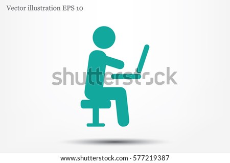 man chair laptop icon vector illustration.