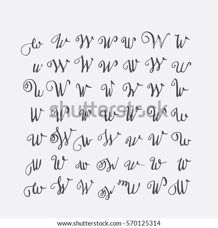 Hand Drawn Vector Alphabet Script Font Stock Vector 662494984 ...