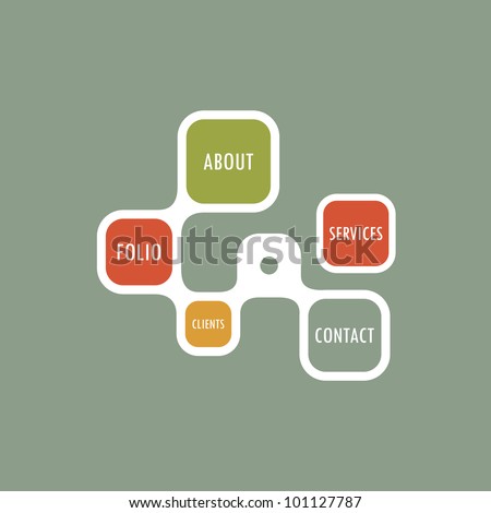 Retro Style Website Template, Vector design frame.