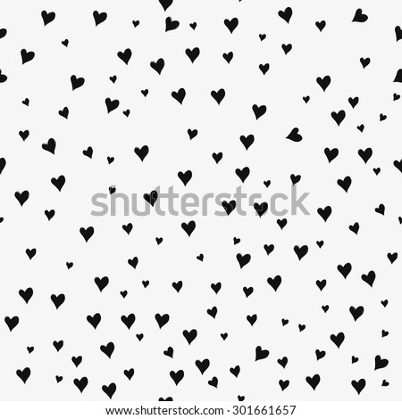 Seamless patterns with black hearts. Seamless background with hearts. Valentine's Day. Gift wrap, print, cloth, cute background for a card. Star sky.