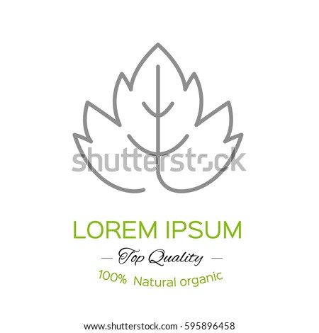 grape leaf icon. Contour Design.