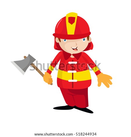 Cartoon Firefighter Boy Stock Vector 127992272 - Shutterstock