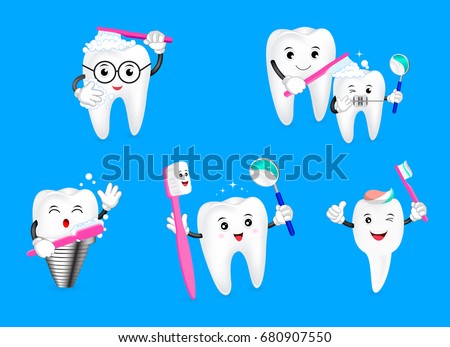 Happy Teeth Cartoon Vector Wallpaper Dental Stock Vector 30763495 ...