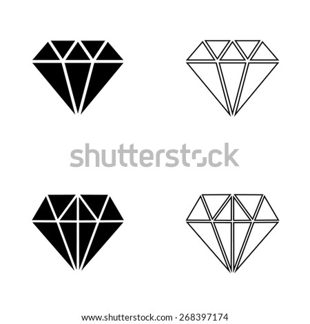 Diamond Vector Icons Set Stock Vector 147504923 - Shutterstock