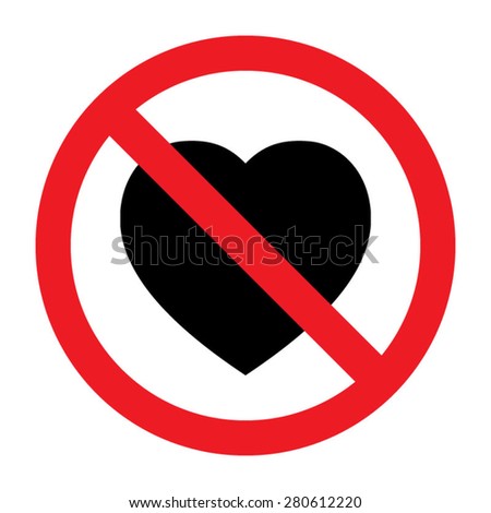 No Love Heart Stock Vector 280612220 - Shutterstock