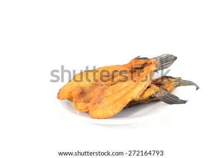 Fried Dried Fish isolated on white background