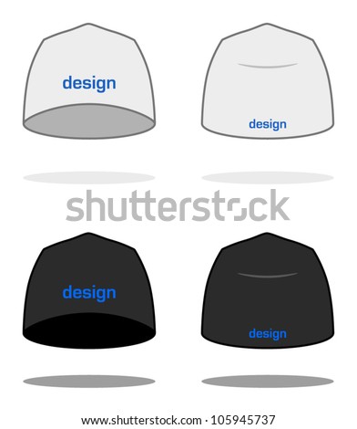 stock vector white beanie design template sample logos are easy to change to your own vector painted with 105945737