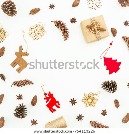 Download Round Frame Christmas Gift Box Decoration Stock Photo ... Yellowimages Mockups