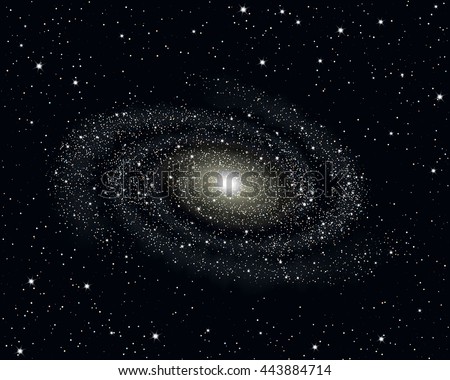 Galaxy Vector Illustration Stock Vector 443884714 - Shutterstock