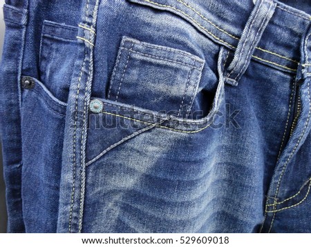 Denim Blue Jeans Trouser Pants Pocket Stock Photo 64069885 - Shutterstock