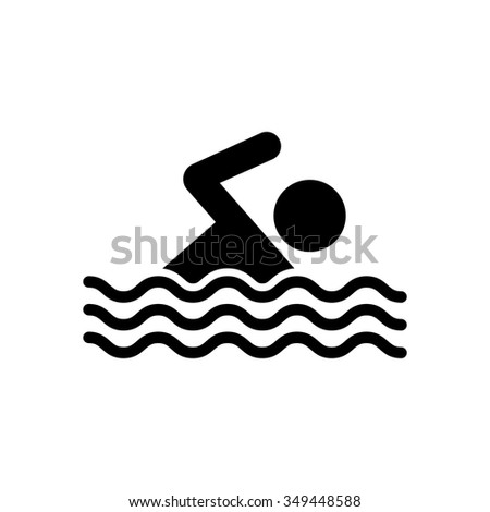 Black Silhouette Person Swimming On Blue Stock Illustration 28063441 ...