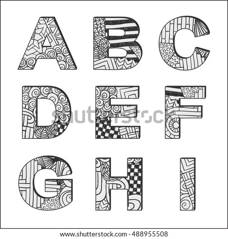 Zentangle Alphabet Stock Images, Royalty-Free Images & Vectors ...