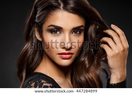 Picture of beautiful girl in black dress
