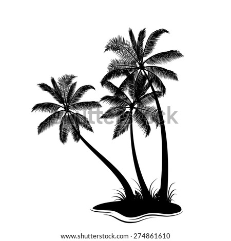 Palm Tree Silhouette Vector Grass Stock Vector 122619931 - Shutterstock