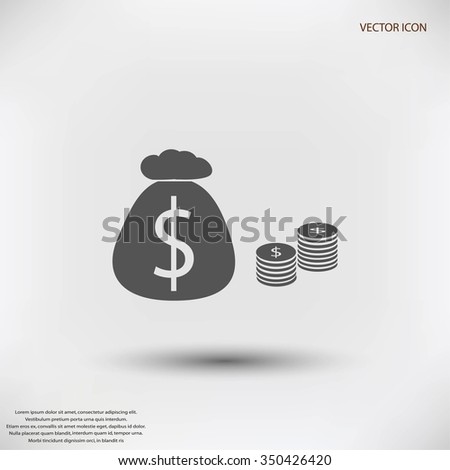 Money Bag Icon Stock Vector 350426420 - Shutterstock