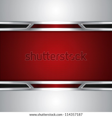 Abstract background, metallic red brochure, vector