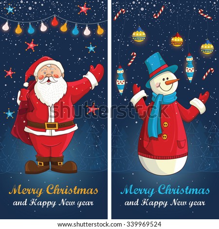 Santa Claus Big Bag Christmas Greeting Stock Illustration 345272537