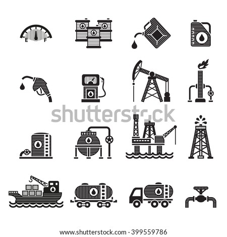 Oil Industry Gasoline Processing Symbols Icons Stock Vector 399559786 ...