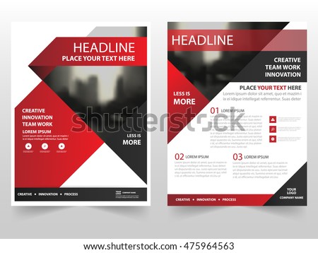 Red black triangle business Brochure Leaflet Flyer annual report template design, book cover layout design, abstract business presentation template, a4 size design