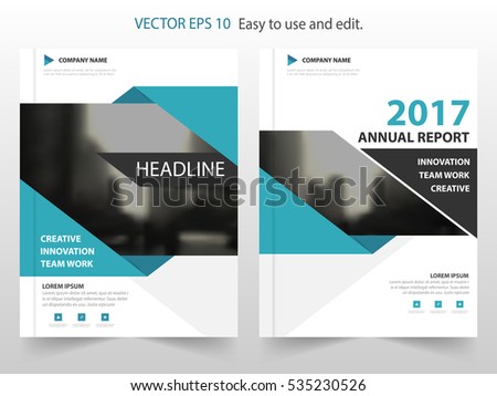 Blue Label Vector Annual Report Leaflet Stock Vector