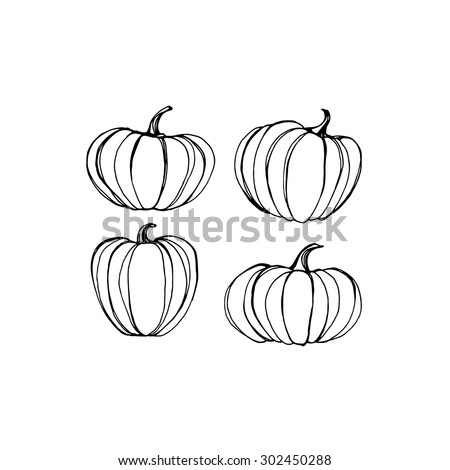 pumpkin vector black silhouette